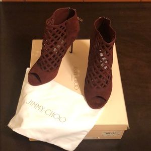 Jimmy Choo Suede Burgundy Heels, only worn once